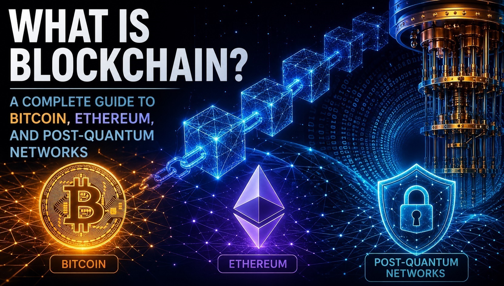 Cover image for What Is Blockchain? A Complete Guide to Bitcoin, Ethereum, and Post-Quantum Networks